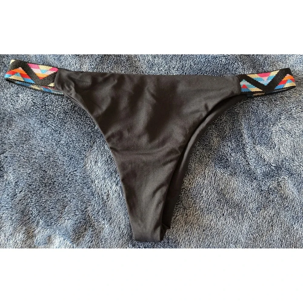 L*Space Women's Medium Black Itsy Bikini Bottoms - Cheeky‎ Cut - Made in USA